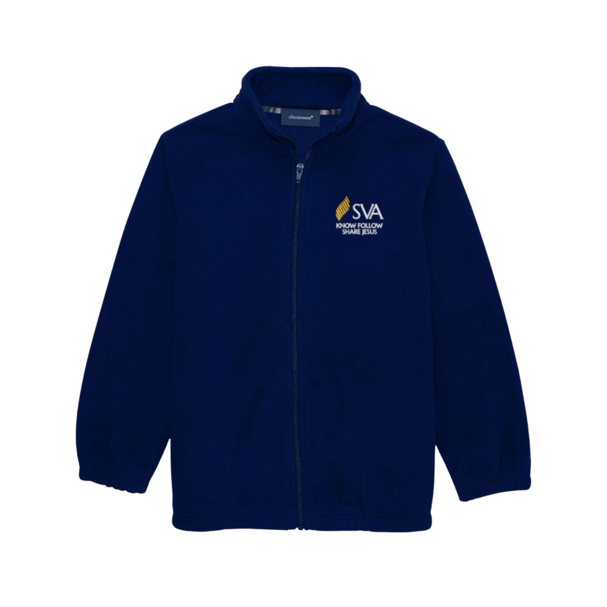 Polar fleece full zip jacket with Spring Valley Academy logo